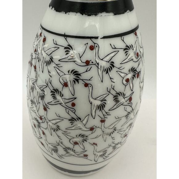 Vintage Japanese 1000 Cranes Tokkuri Sake Bottle, 6" - Picture 2 of 7